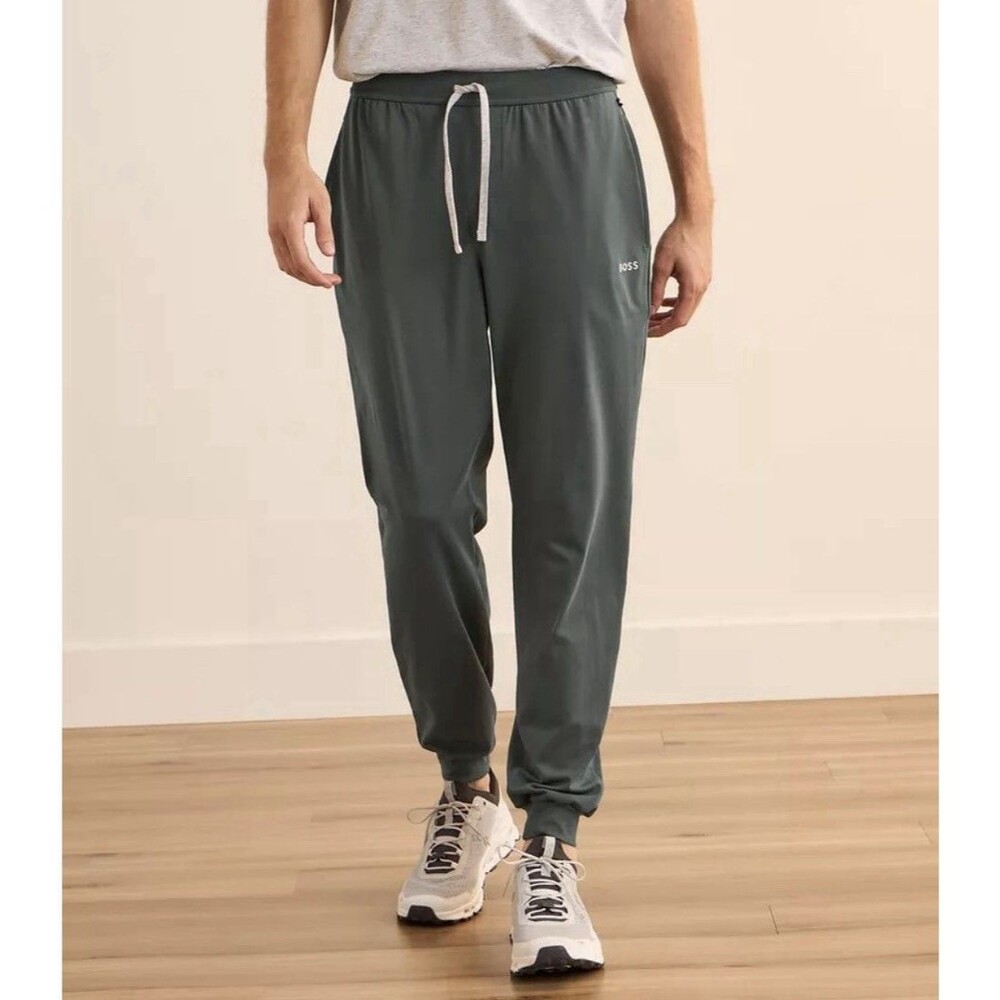 Hugo Boss Men's Cotton Stretch Joggers Sz XXL Green Homewear Lounge Pants Casual